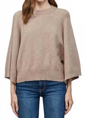 NEW FATE raglan sleeve crew neck sweater in soft mocha